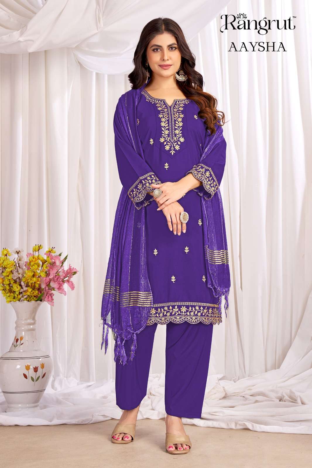 Rangrut Aaysha Crepe Embroidery Ready to Wear Salwar Suit Set