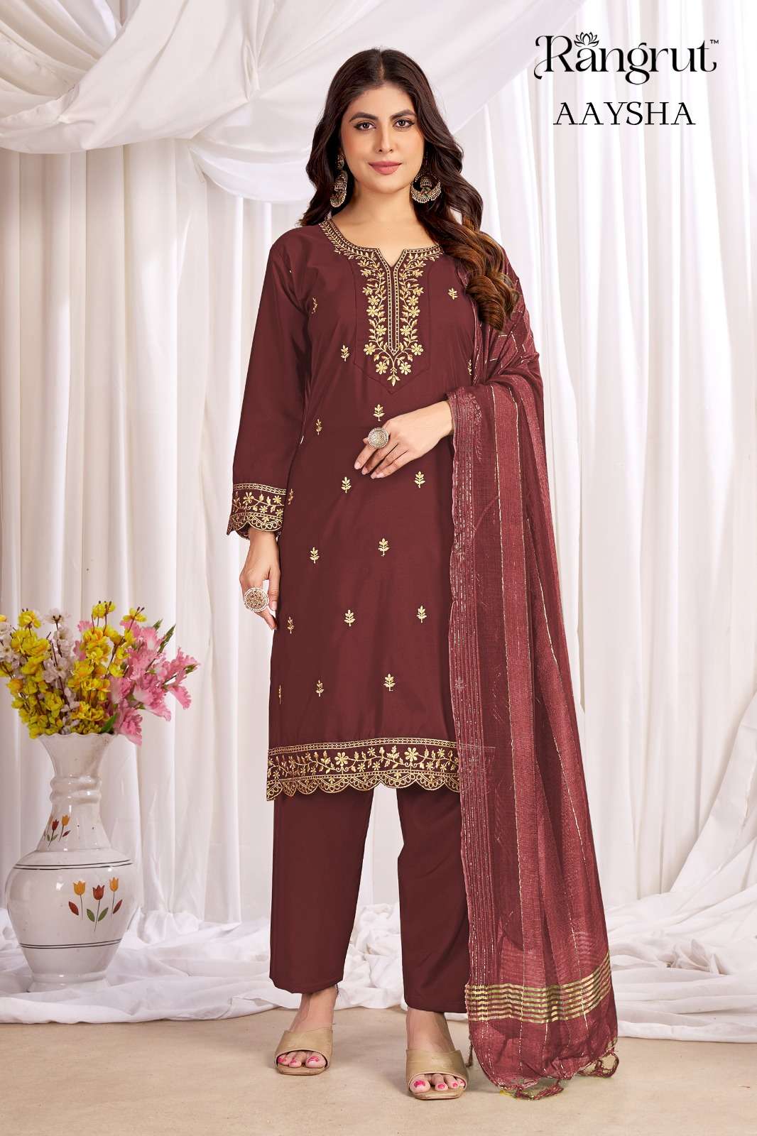 Rangrut Aaysha Crepe Embroidery Ready to Wear Salwar Suit Set