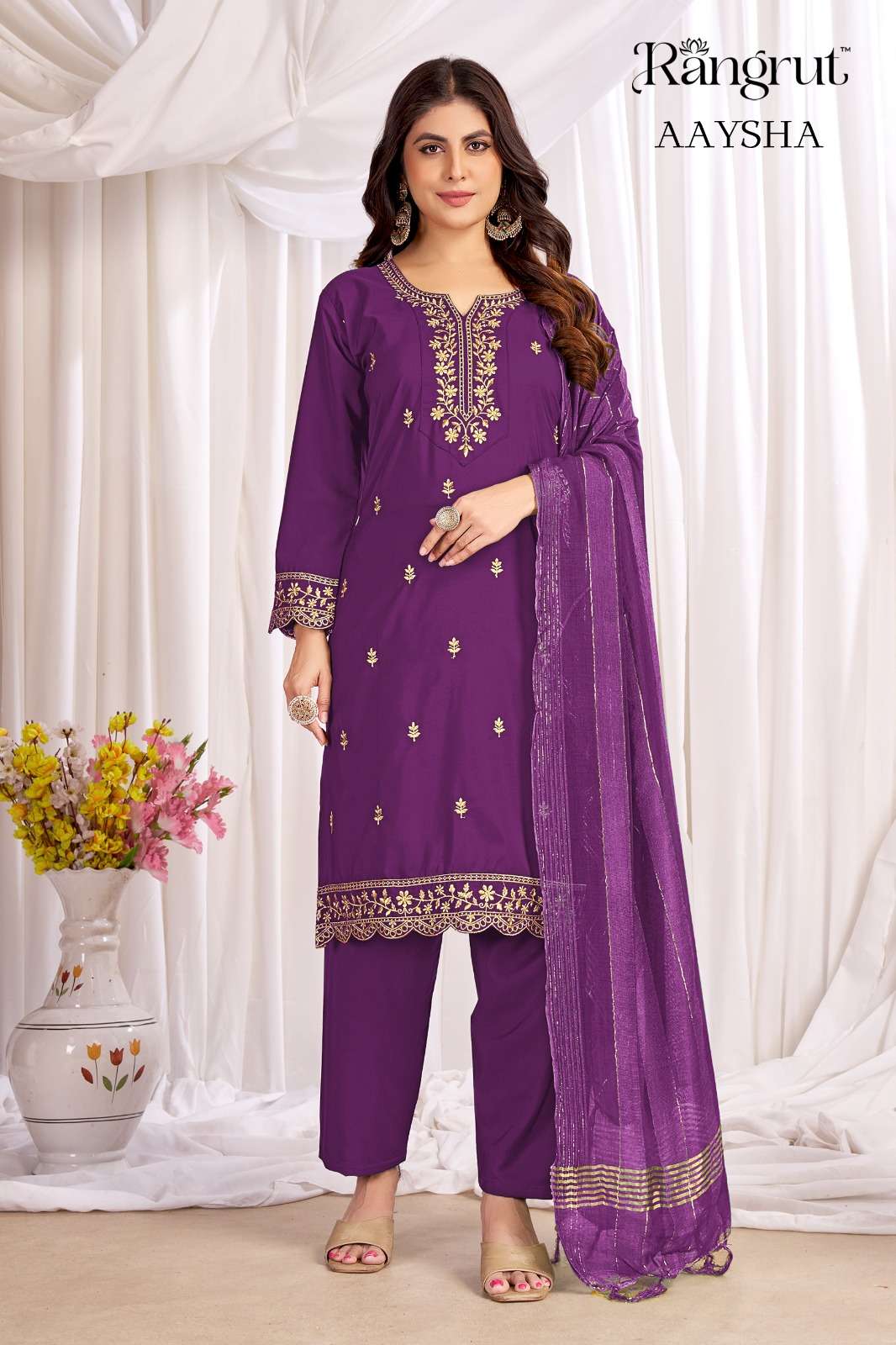 Rangrut Aaysha Crepe Embroidery Ready to Wear Salwar Suit Set