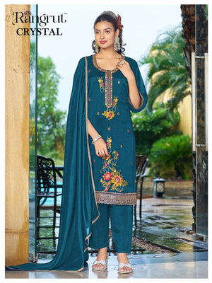 Rangrut Crystal Vichitra Embroidered Salwar Suit Set