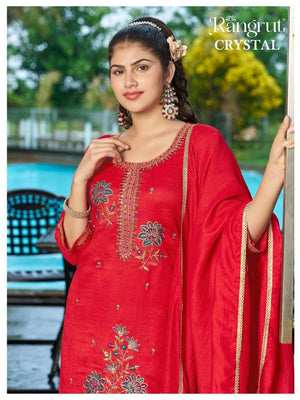Rangrut Crystal Vichitra Embroidered Salwar Suit Set