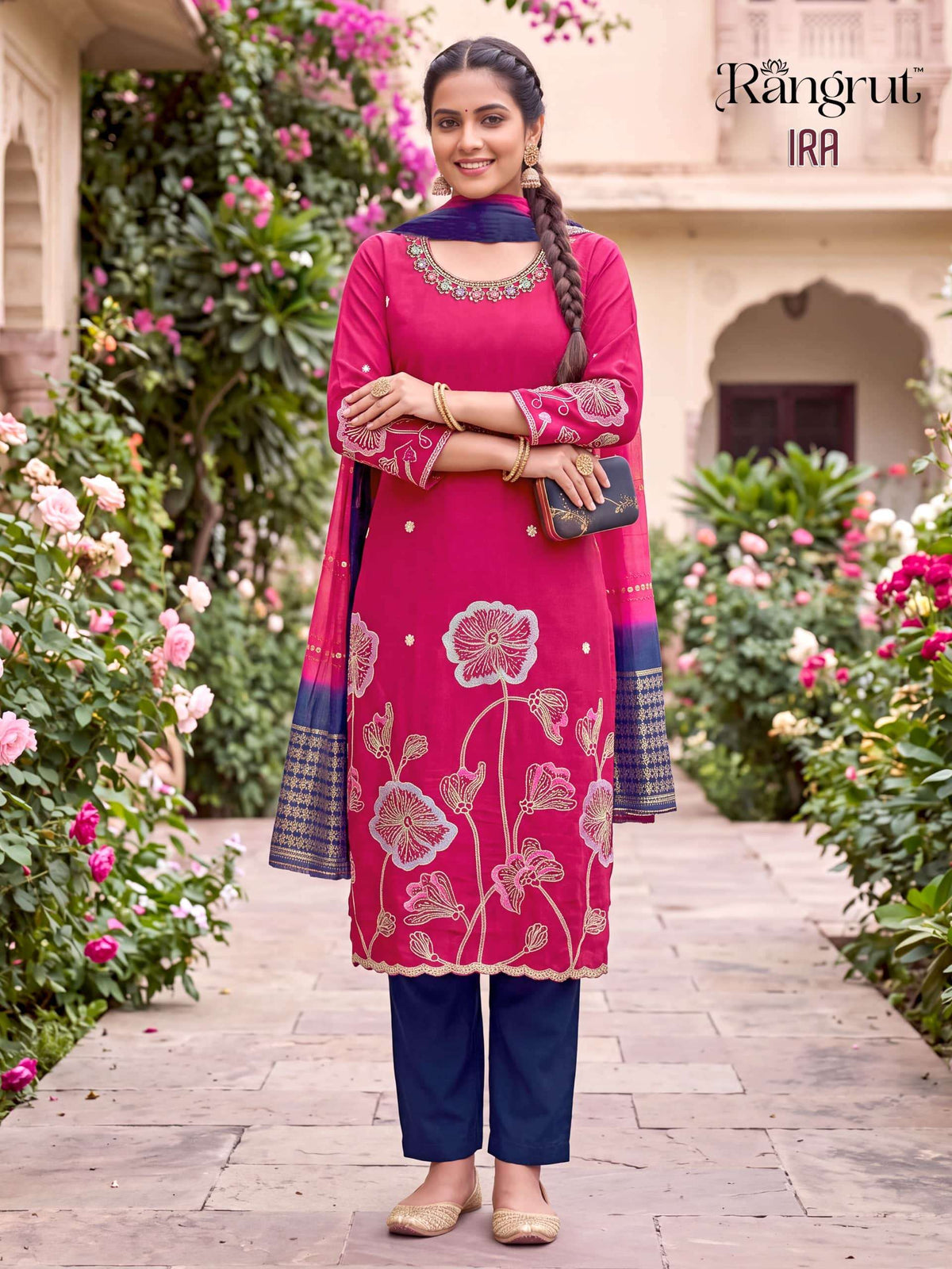 RANGRUT IRA Roman Silk Stitched Punjabi Suit