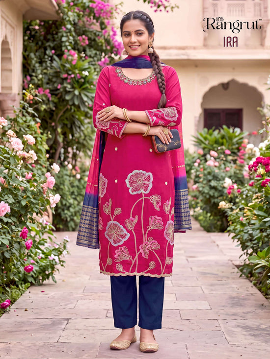 RANGRUT IRA Roman Silk Stitched Punjabi Suit