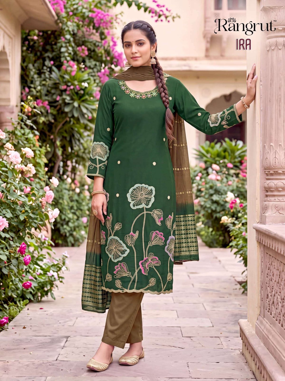 RANGRUT IRA Roman Silk Stitched Punjabi Suit