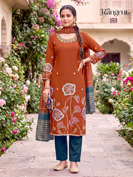 RANGRUT IRA Roman Silk Stitched Punjabi Suit