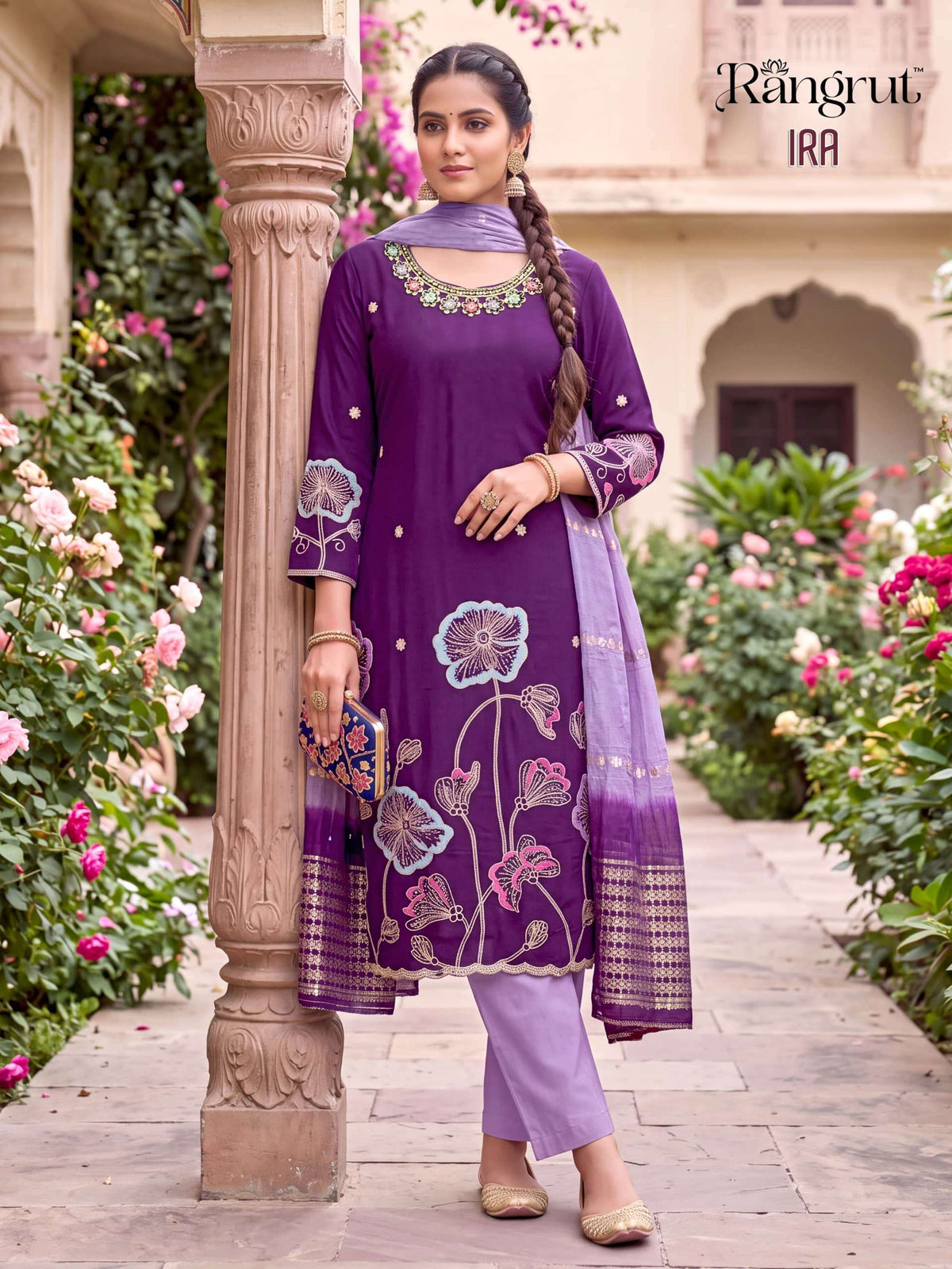 RANGRUT IRA Roman Silk Stitched Punjabi Suit