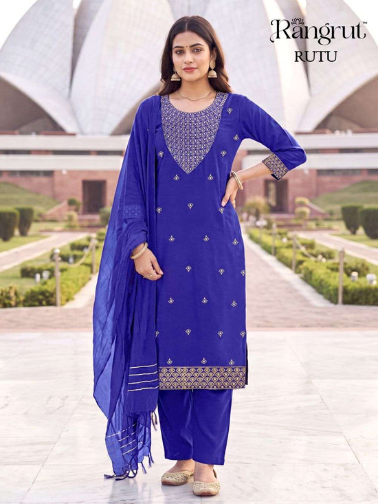Rangrut Rutu Crepe Embroidered Salwar Suit Set