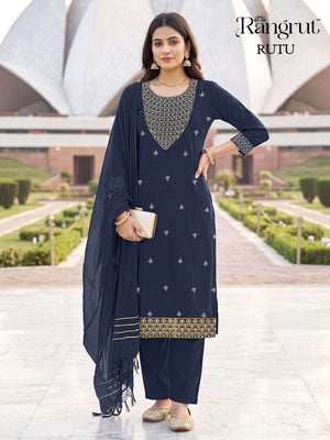 Rangrut Rutu Crepe Embroidered Salwar Suit Set