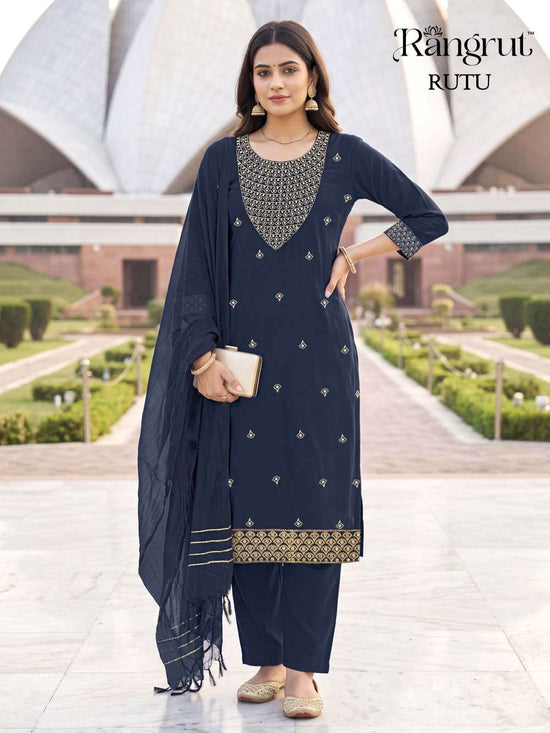 Rangrut Rutu Crepe Embroidered Salwar Suit Set