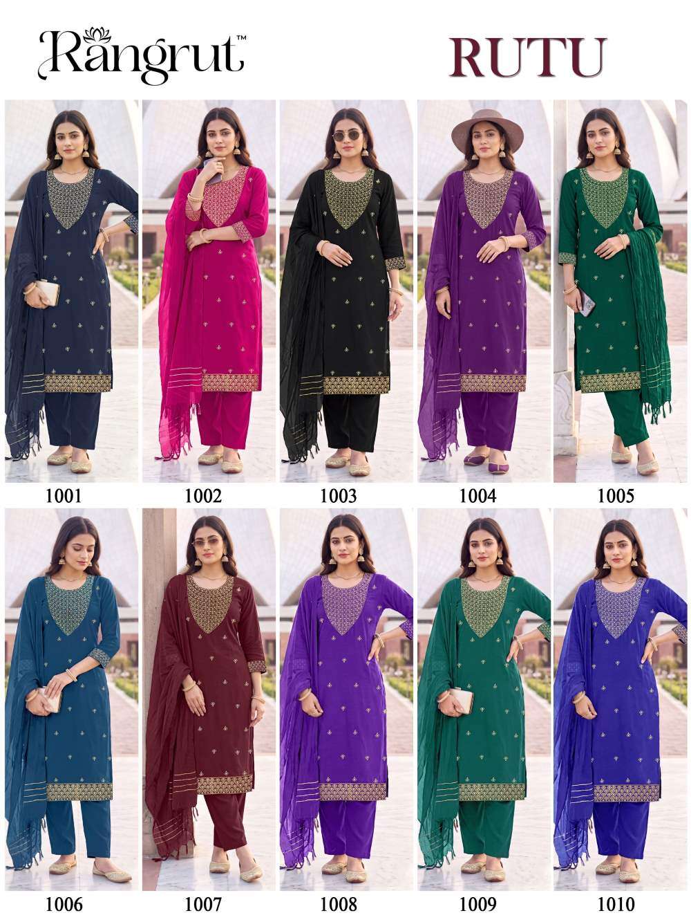 Rangrut Rutu Crepe Embroidered Salwar Suit Set