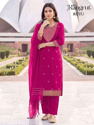Rangrut Rutu Crepe Embroidered Salwar Suit Set