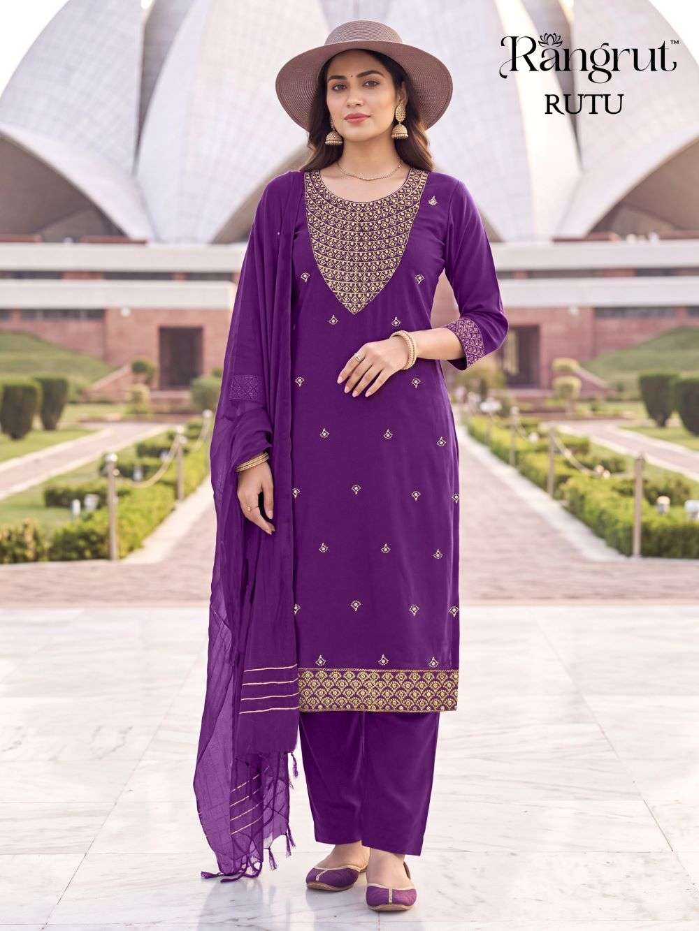 Rangrut Rutu Crepe Embroidered Salwar Suit Set