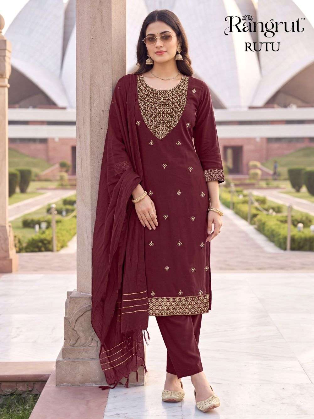 Rangrut Rutu Crepe Embroidered Salwar Suit Set
