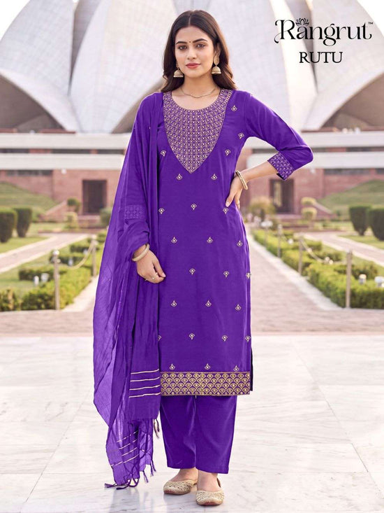 Rangrut Rutu Crepe Embroidered Salwar Suit Set