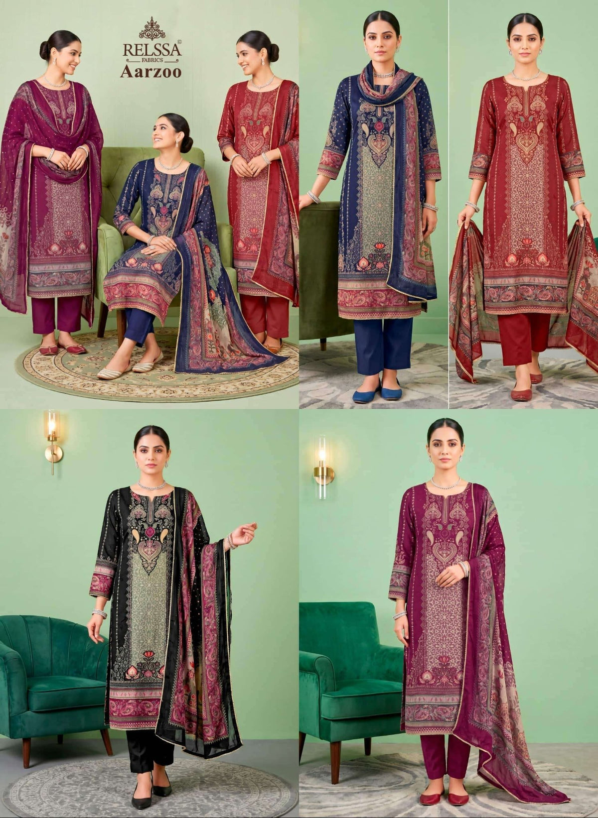 Relssa Aarzoo Masakali Embroidery Dress Material - Amrah Wholesale