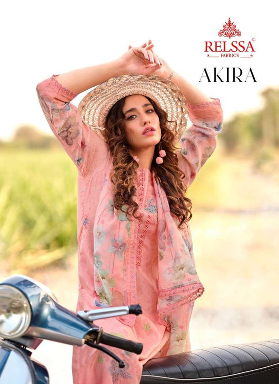 Relssa Fabrics Akira Superior Cotton Embroidered Dress Material