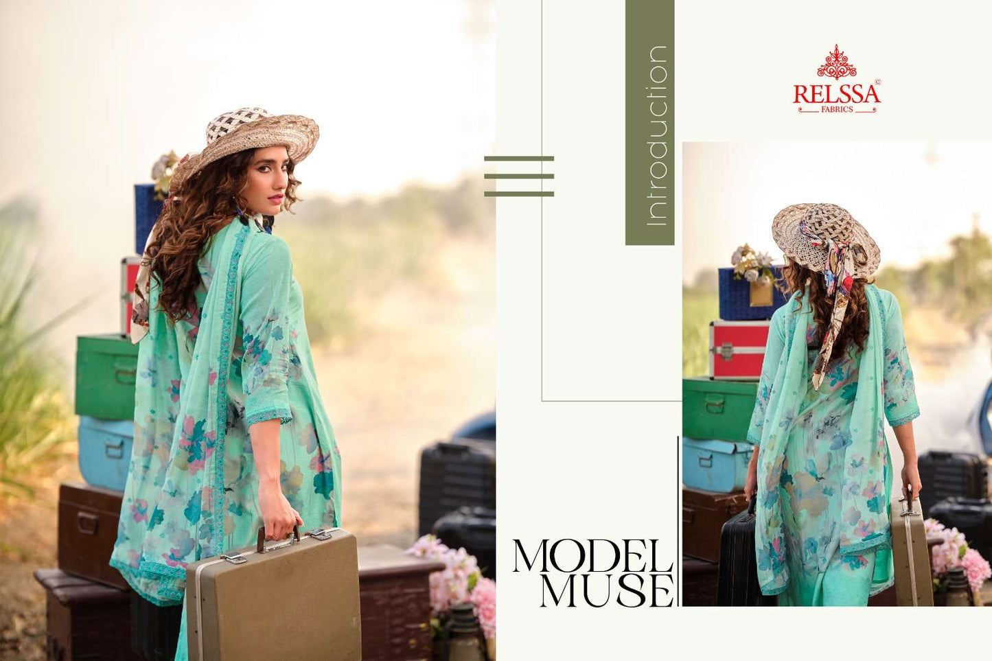 Relssa Fabrics Akira Superior Cotton Embroidered Dress Material