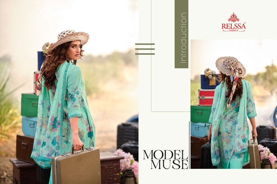 Relssa Fabrics Akira Superior Cotton Embroidered Dress Material