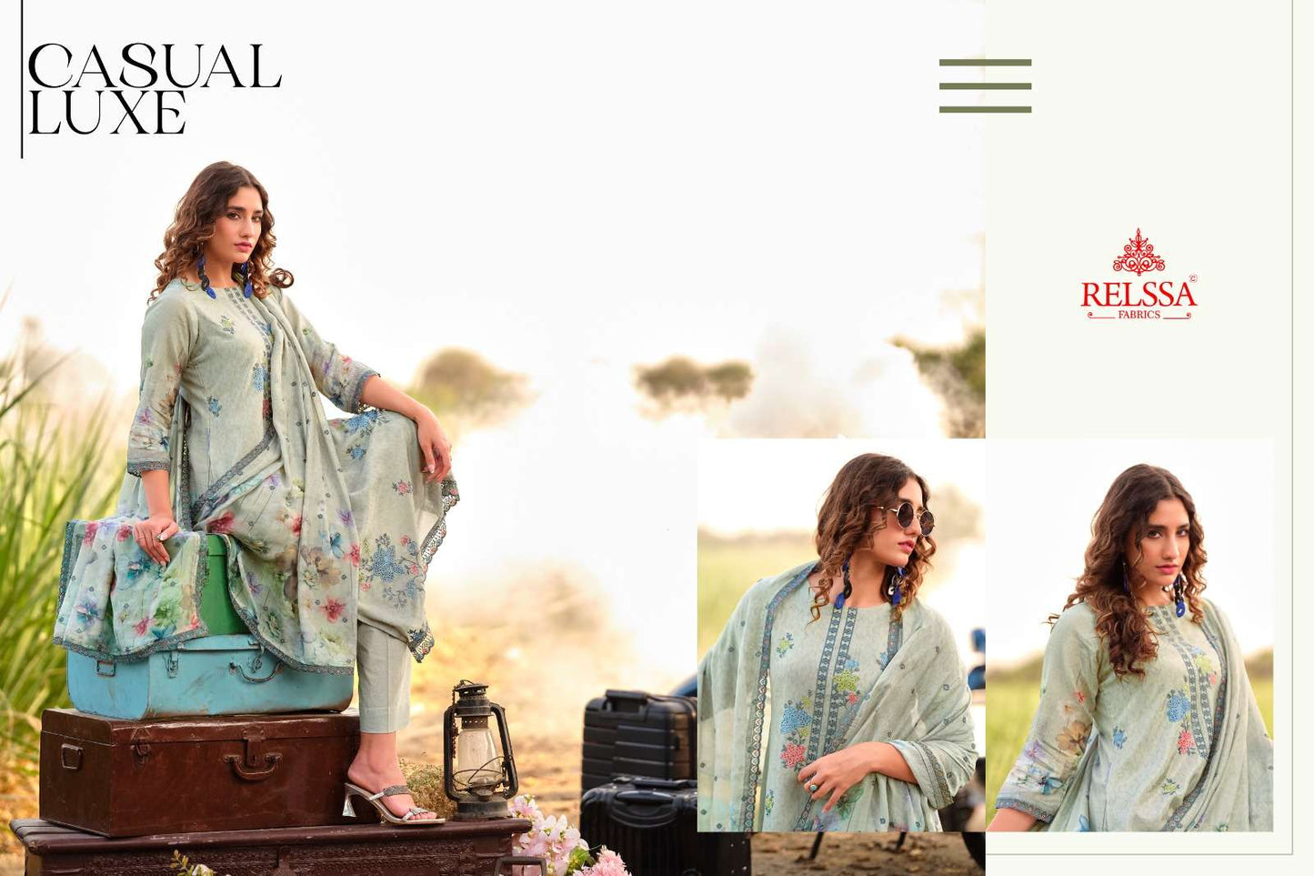 Relssa Fabrics Akira Superior Cotton Embroidered Dress Material