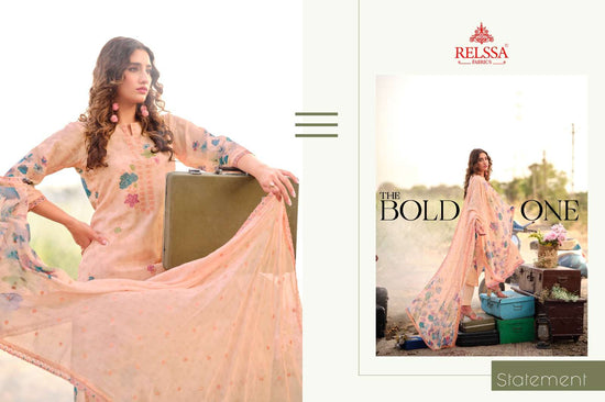Relssa Fabrics Akira Superior Cotton Embroidered Dress Material