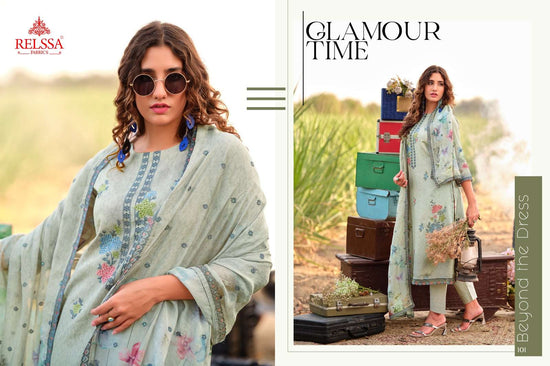 Relssa Fabrics Akira Superior Cotton Embroidered Dress Material