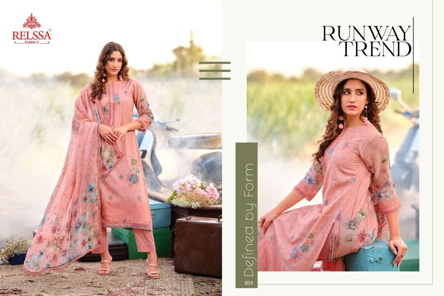 Relssa Fabrics Akira Superior Cotton Embroidered Dress Material