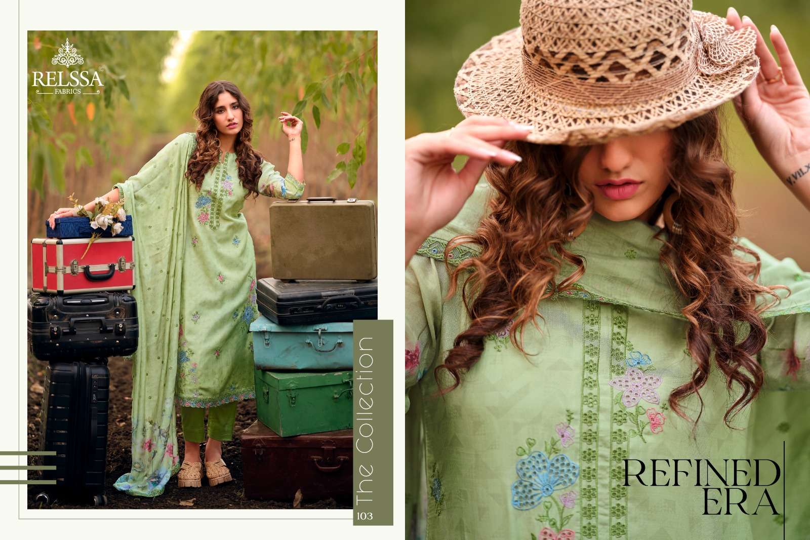 Relssa Fabrics Akira Superior Cotton Embroidered Dress Material