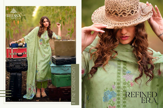 Relssa Fabrics Akira Superior Cotton Embroidered Dress Material