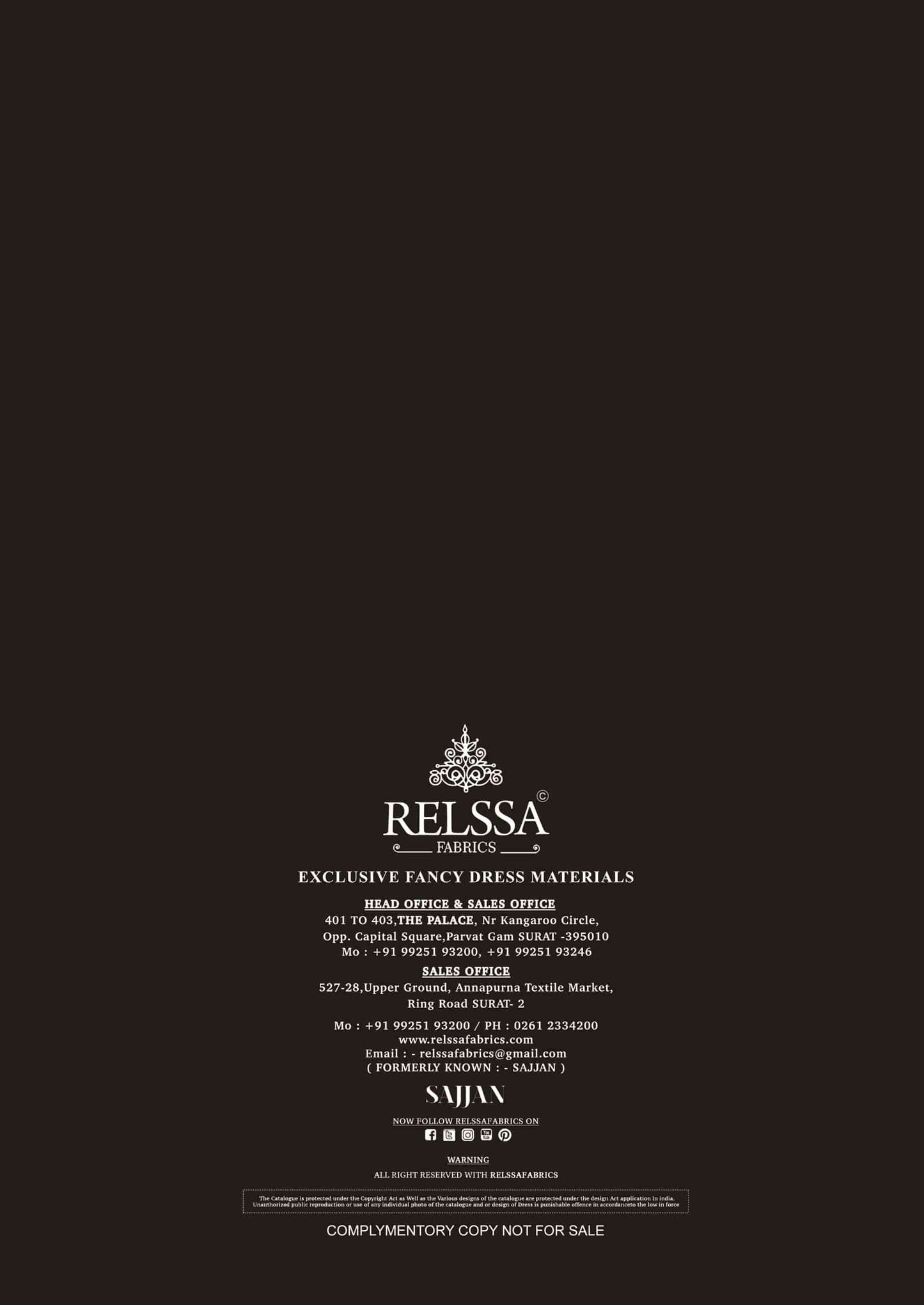 Relssa Fabrics Aliza Cotton Lawn Handwork Dress Material