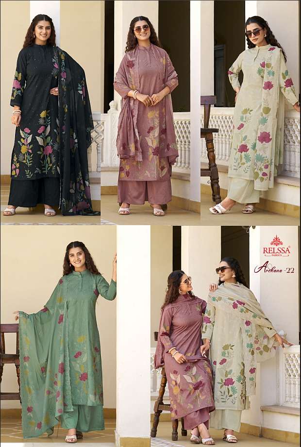Relssa Archana Vol 22 Superior Cotton Embroidered Dress Material - Amrah Wholesale