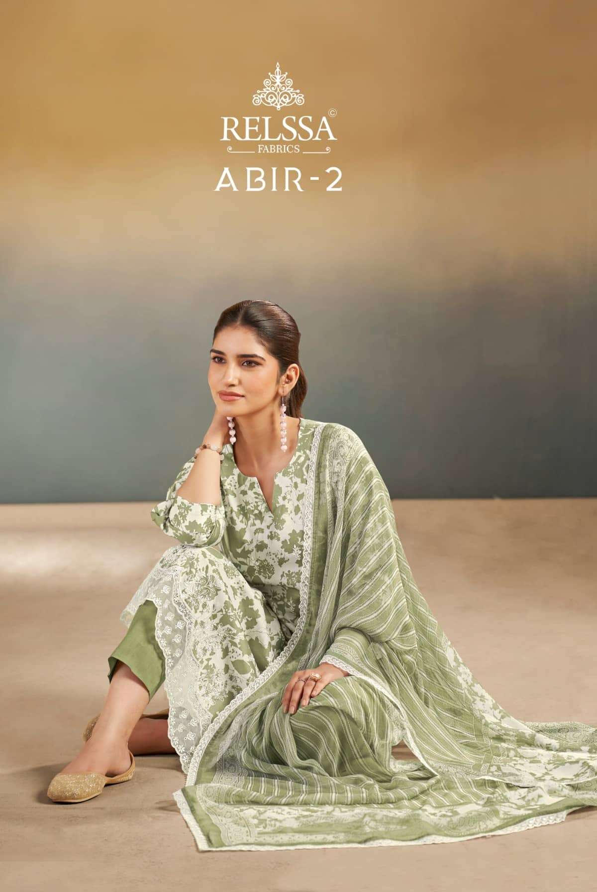 Relssa Fabrics Abir Vol 2 Pure Giza Satin Digital Printed Dress Material