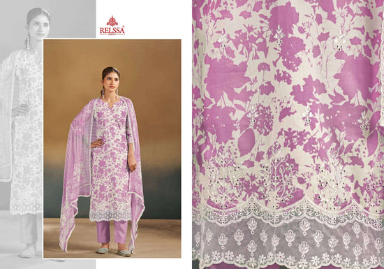 Relssa Fabrics Abir Vol 2 Pure Giza Satin Digital Printed Dress Material