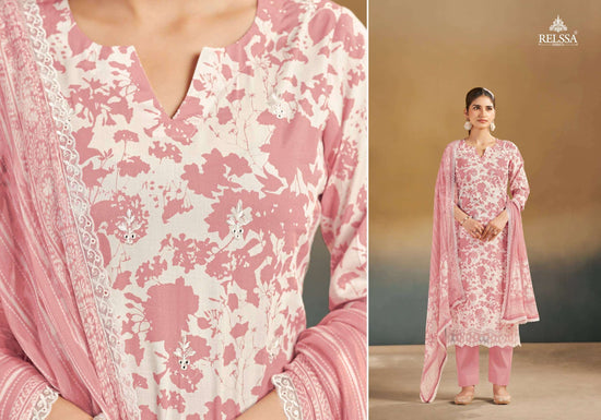 Relssa Fabrics Abir Vol 2 Pure Giza Satin Digital Printed Dress Material
