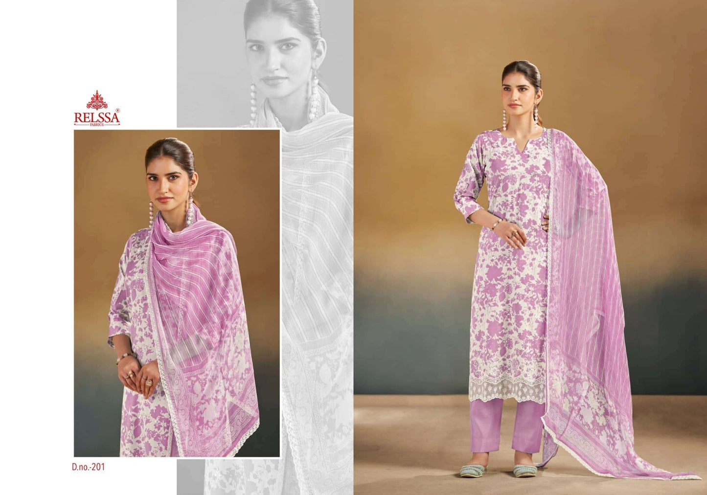 Relssa Fabrics Abir Vol 2 Pure Giza Satin Digital Printed Dress Material - Amrah Wholesale