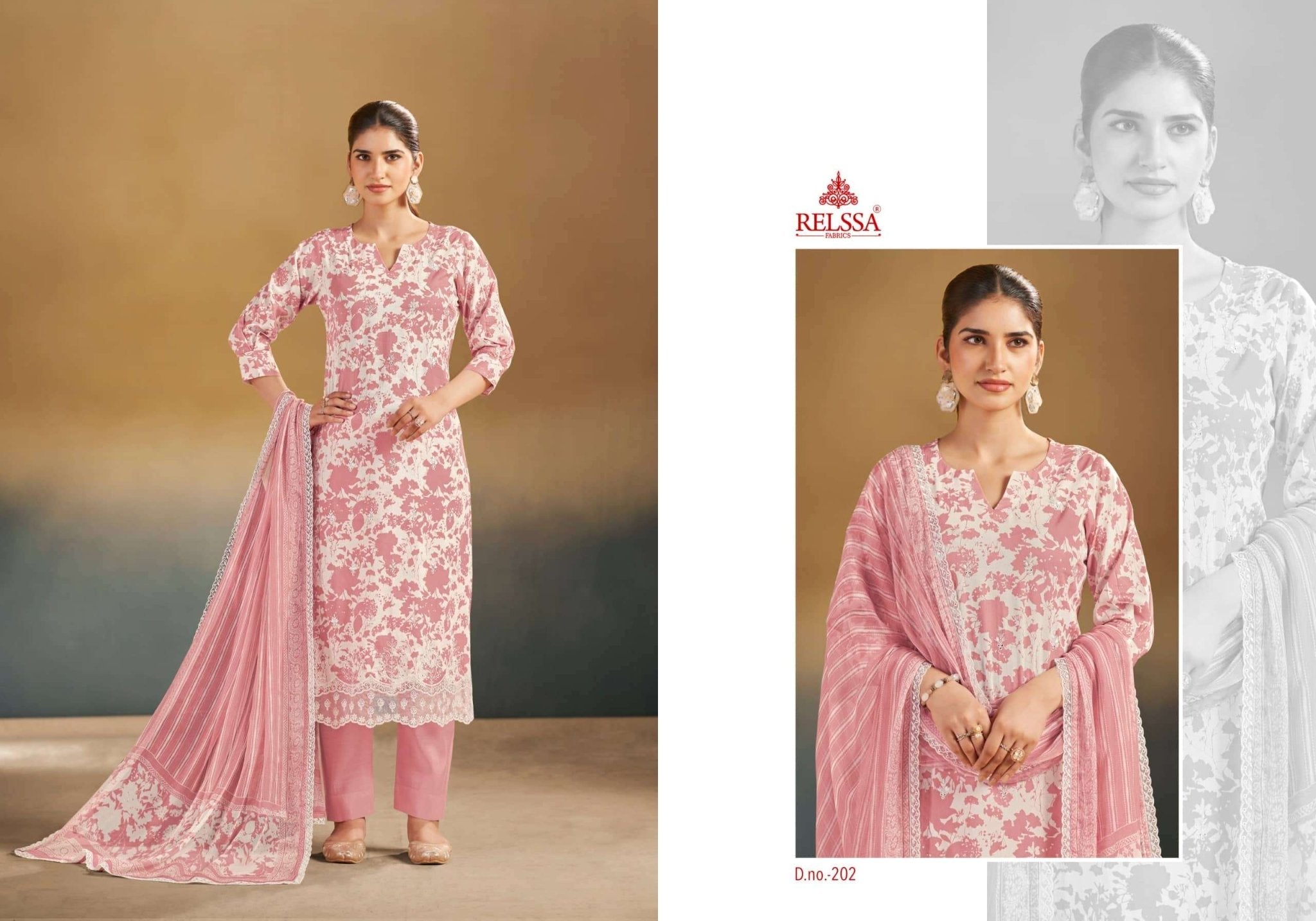 Relssa Fabrics Abir Vol 2 Pure Giza Satin Digital Printed Dress Material - Amrah Wholesale