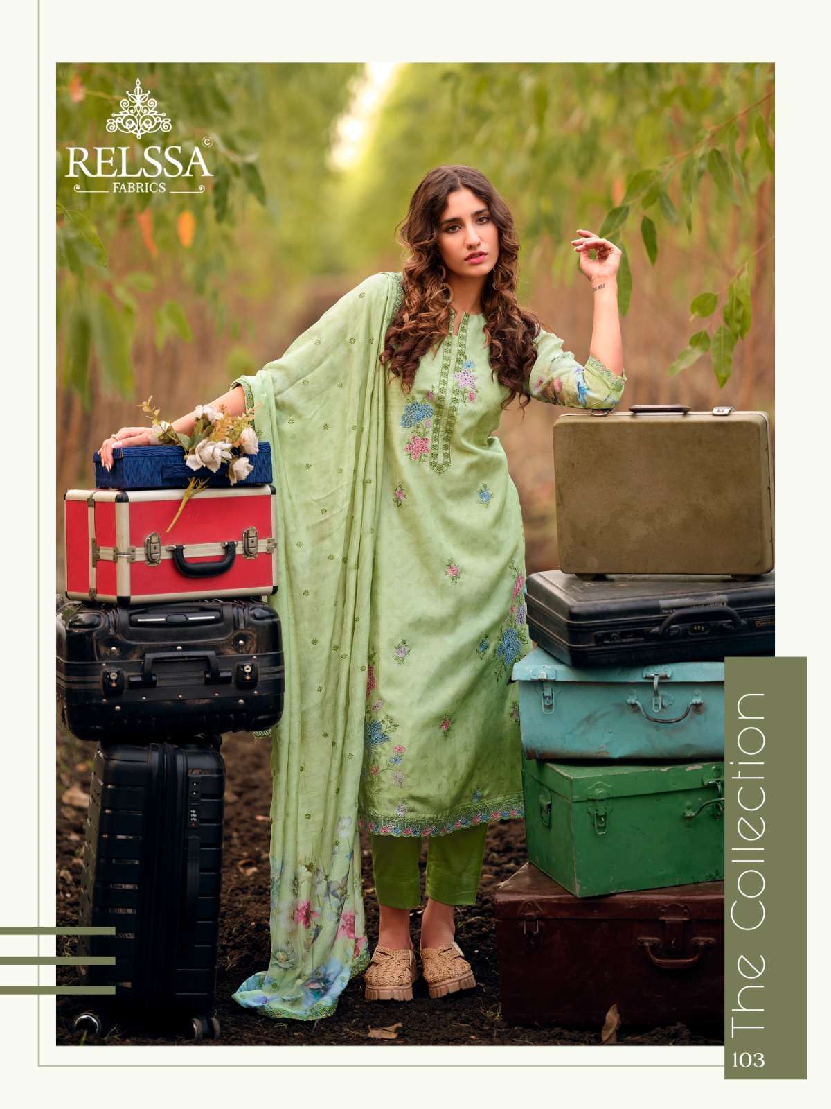 Relssa Fabrics Akira Fancy Muslin Embroidery Dress Material - Amrah Wholesale