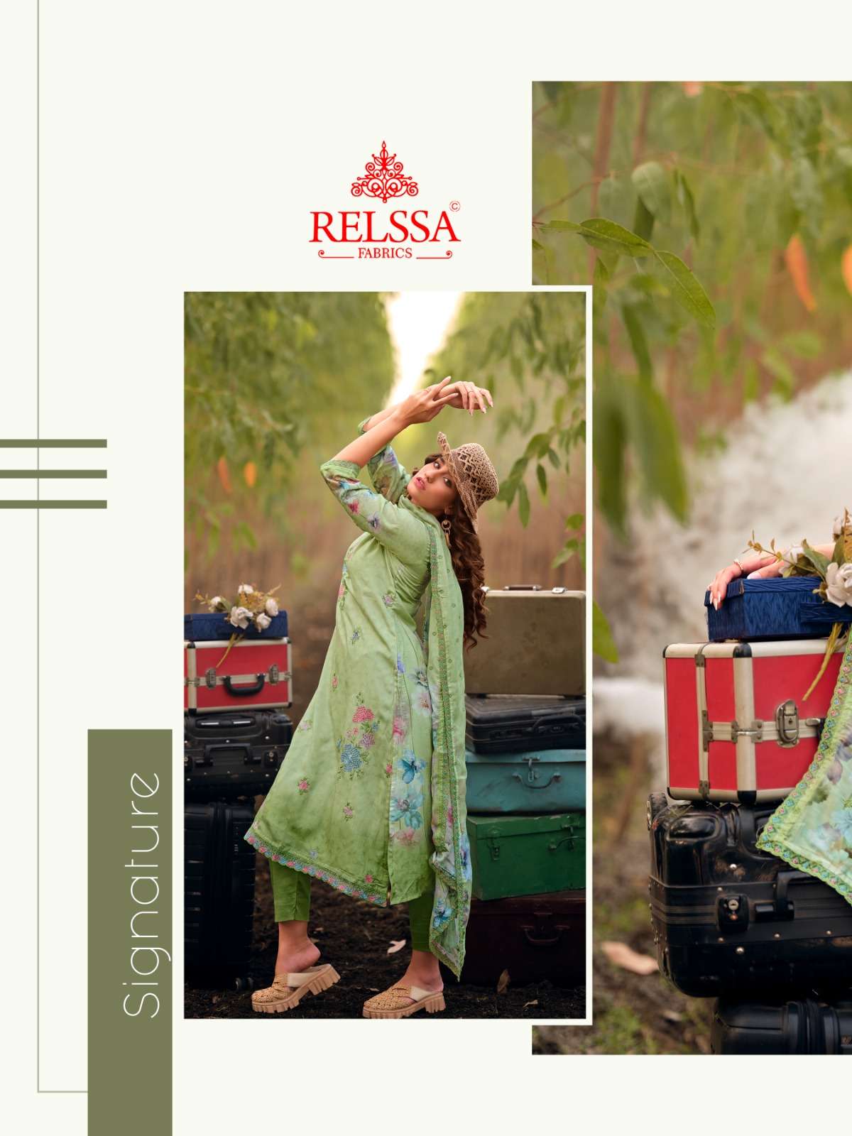 Relssa Fabrics Akira Fancy Muslin Embroidery Dress Material - Amrah Wholesale