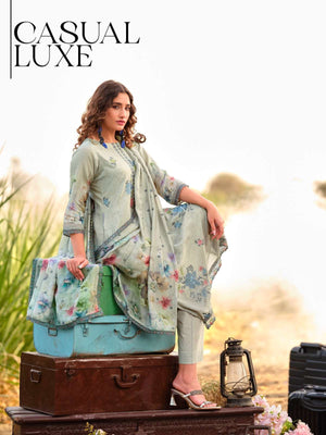 Relssa Fabrics Akira Fancy Muslin Embroidery Dress Material