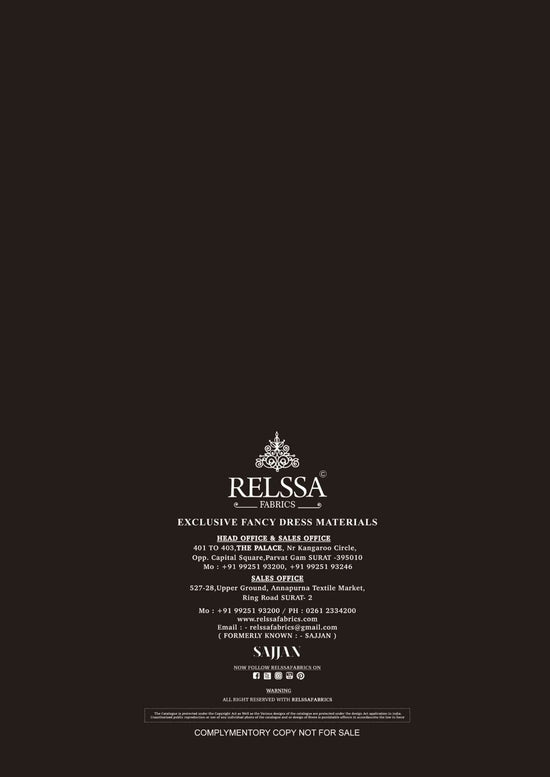 Relssa Fabrics Aliza Cotton Lawn Handwork Dress Material - Amrah Wholesale