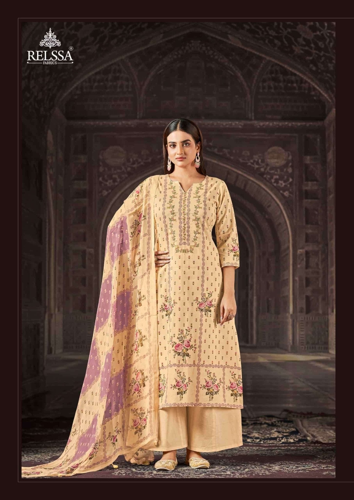 Relssa Fabrics Aliza Cotton Lawn Handwork Dress Material - Amrah Wholesale