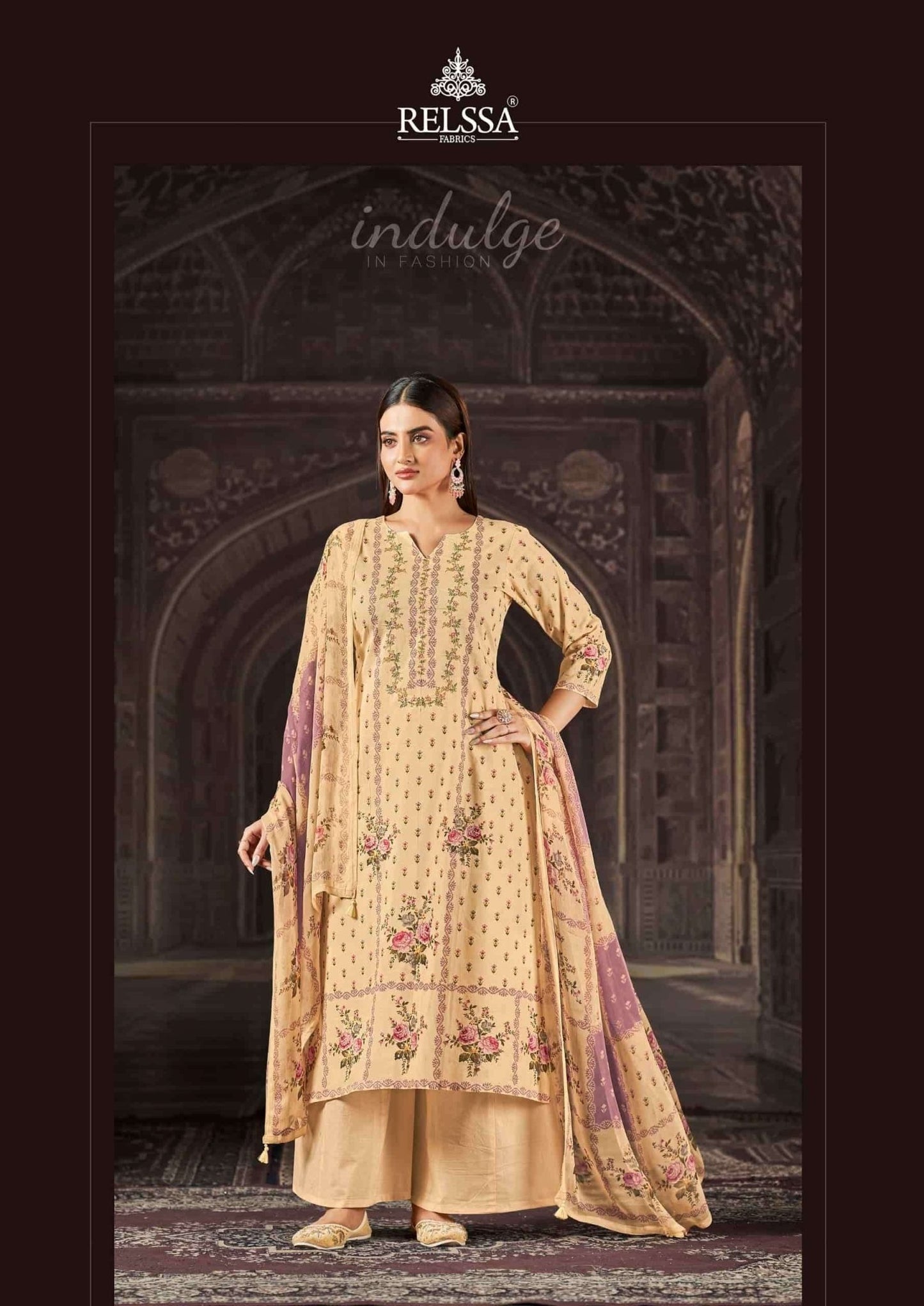 Relssa Fabrics Aliza Cotton Lawn Handwork Dress Material - Amrah Wholesale