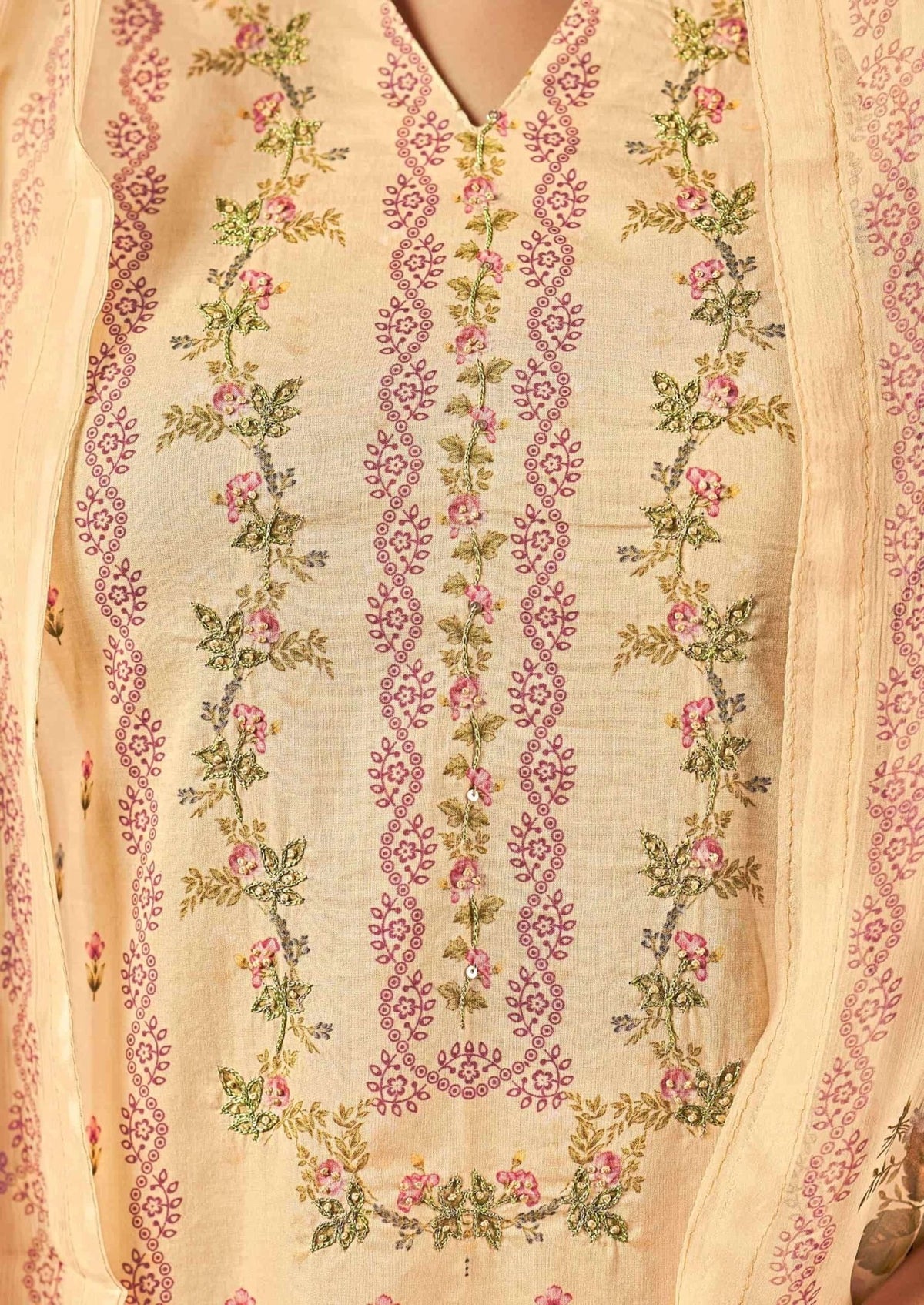 Relssa Fabrics Aliza Cotton Lawn Handwork Dress Material - Amrah Wholesale