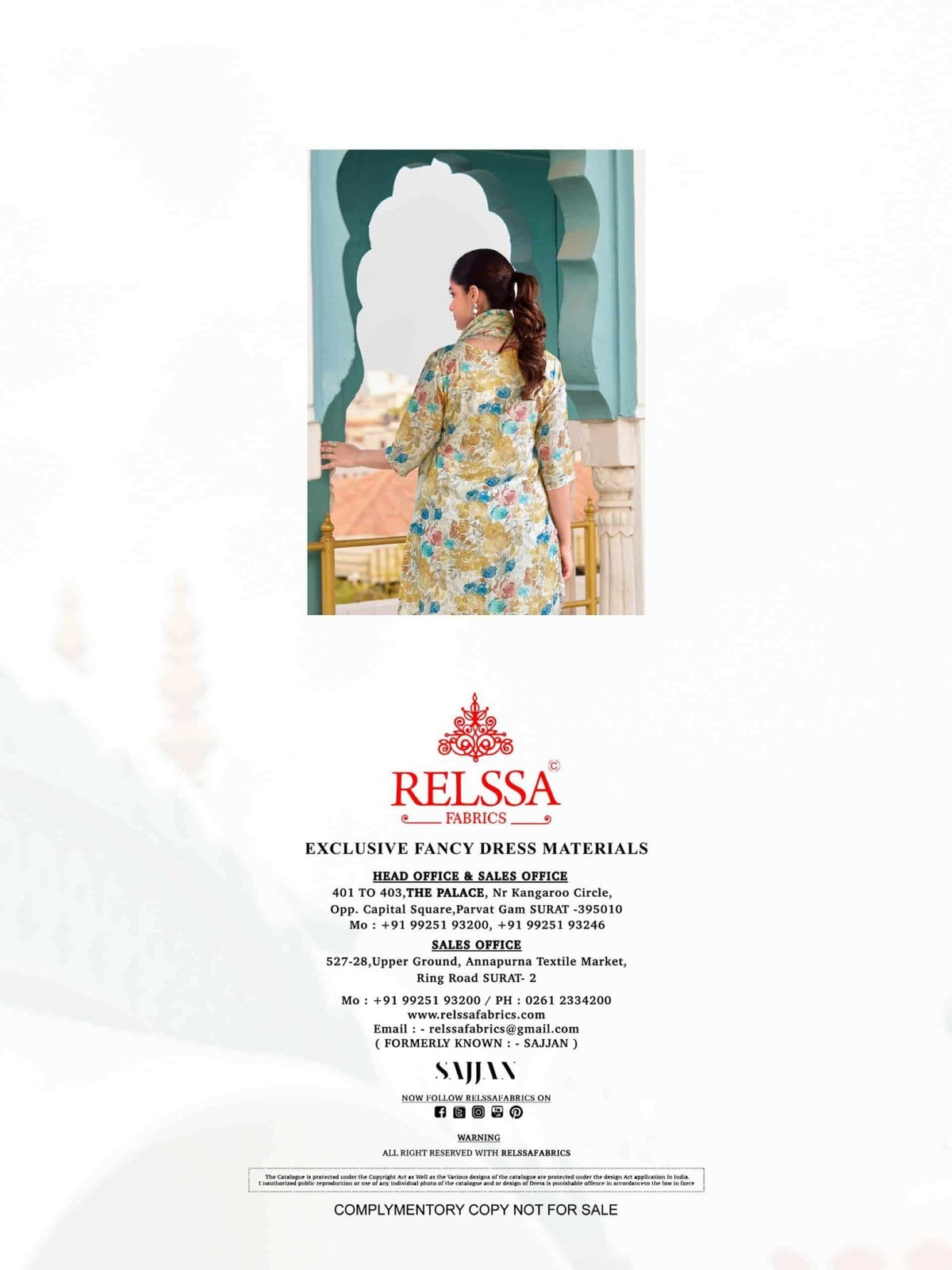 Relssa Fabrics Angel Vol 3 Premium Muslin Embroidered Dress Material - Amrah Wholesale