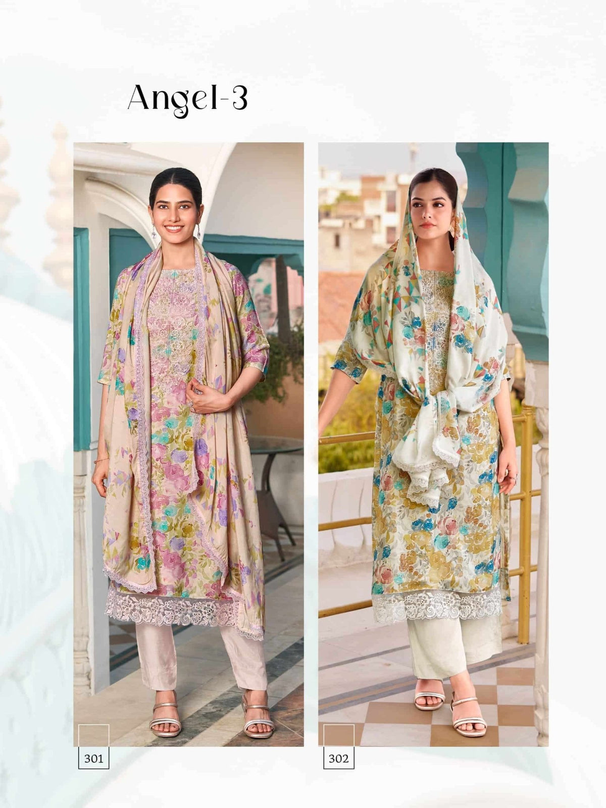 Relssa Fabrics Angel Vol 3 Premium Muslin Embroidered Dress Material - Amrah Wholesale