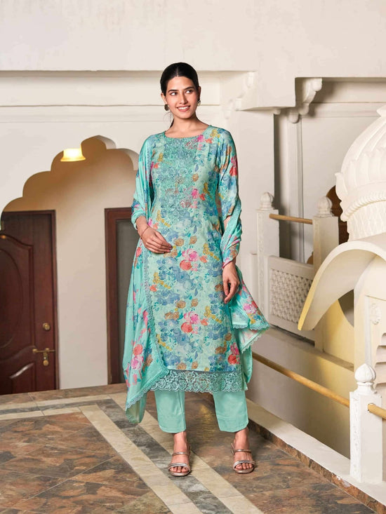 Relssa Fabrics Angel Vol 3 Premium Muslin Embroidered Dress Material - Amrah Wholesale
