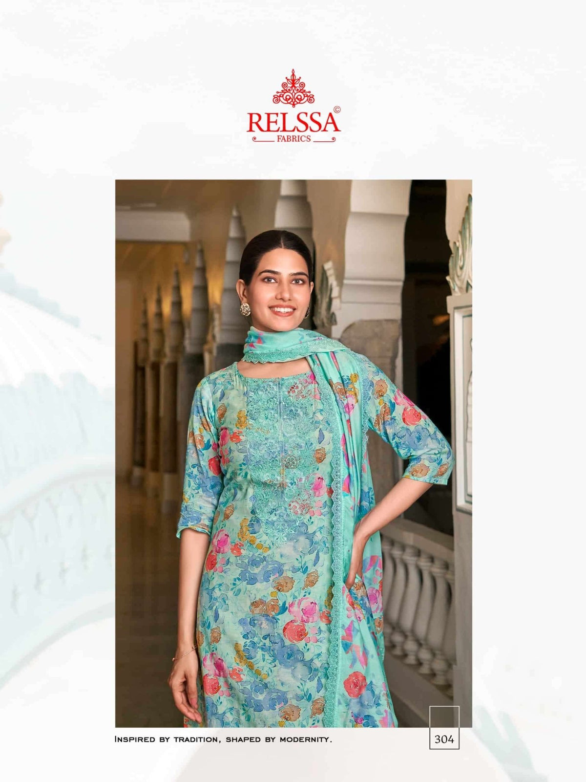 Relssa Fabrics Angel Vol 3 Premium Muslin Embroidered Dress Material - Amrah Wholesale