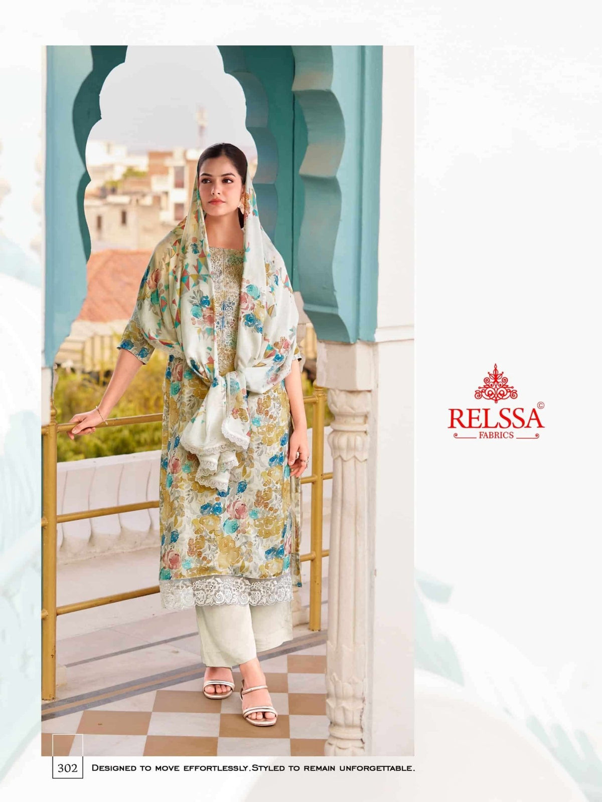 Relssa Fabrics Angel Vol 3 Premium Muslin Embroidered Dress Material - Amrah Wholesale