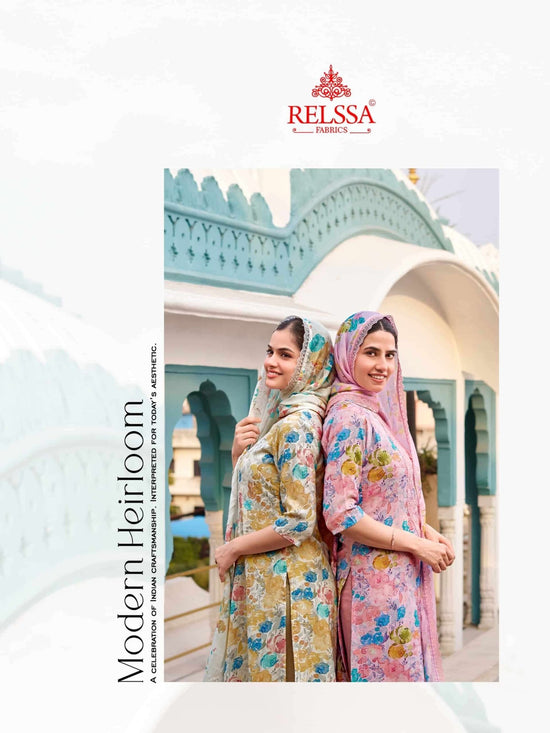 Relssa Fabrics Angel Vol 3 Premium Muslin Embroidered Dress Material - Amrah Wholesale