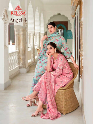 Relssa Fabrics Angel Vol 4 Premium Muslin Embroidered Dress Material - Amrah Wholesale