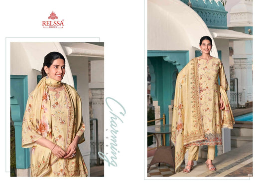 Relssa Fabrics Angel Vol 4 Premium Muslin Embroidered Dress Material - Amrah Wholesale